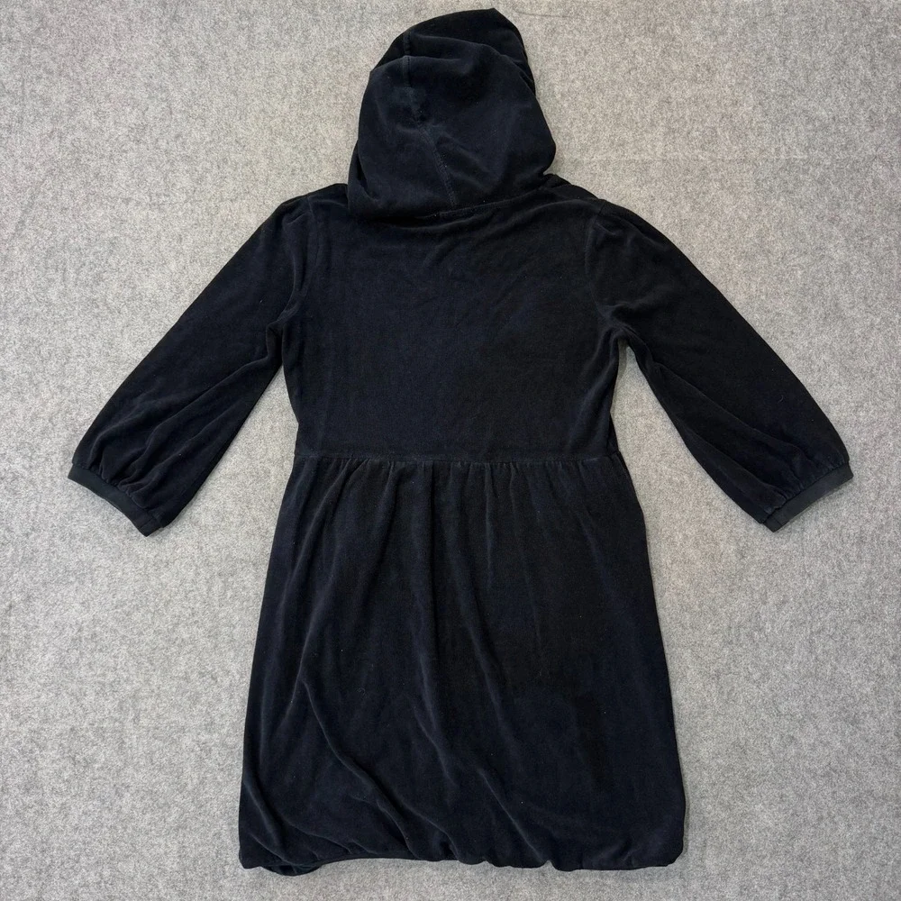 Burberry London Girls Black Terry Hooded Sweatshirt Dress Youth Size Large